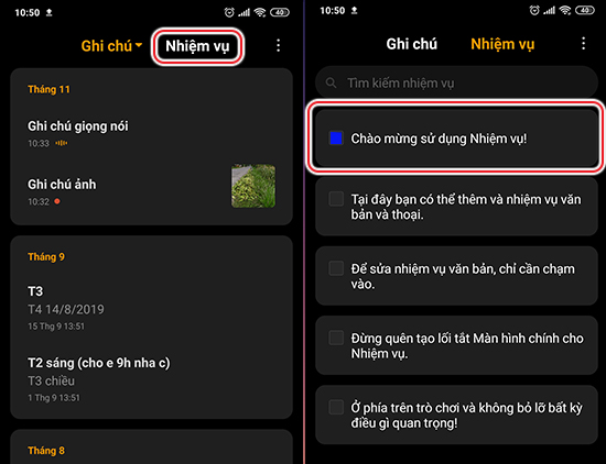 Nâng cấp ứng dụng ghi chú